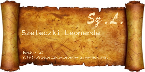 Szeleczki Leonarda névjegykártya